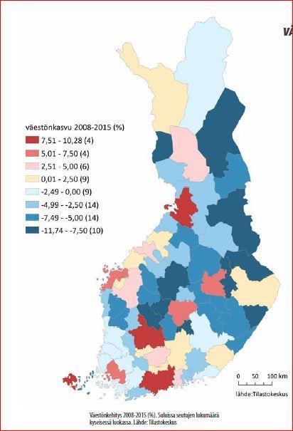 Väestönkasvussa 2008 2015