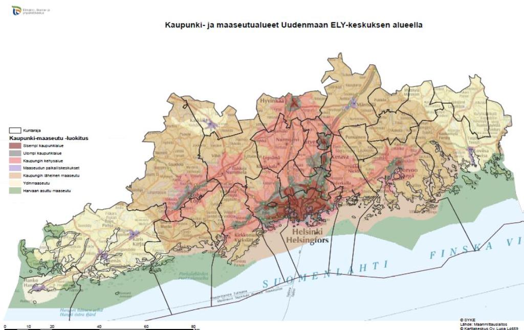 Maaseutualue Maaseututyypit on määritelty kartalla (kuva 1). Maaseutualueita, joilla maaseutuohjelman mukaisia toimenpiteitä voidaan tukea, ovat kaikki sisäkaupunki-alueiden ulkopuoliset alueet.