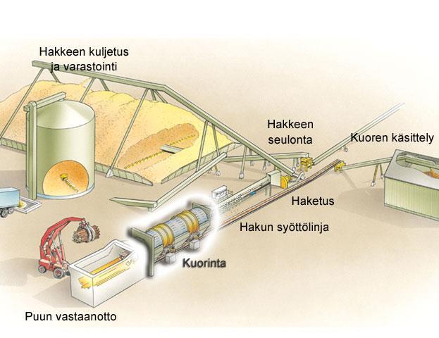 7 alentaa hakkeesta saatavan massan vaaleutta ja heikentää massan lujuutta, minkä takia se on saatava pois selluprosessista.