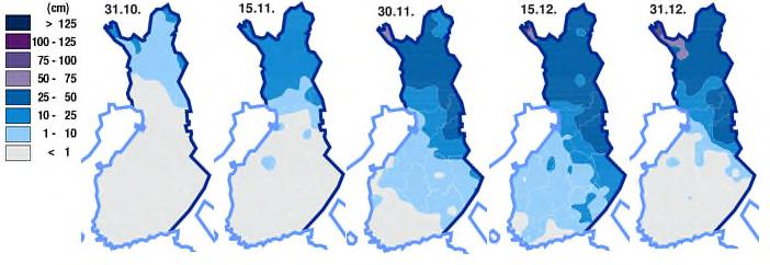 Savo-Karjalan Ympäristötutkimus Oy Kuva 4. Lumen esiintyminen loka-joulukuussa 20