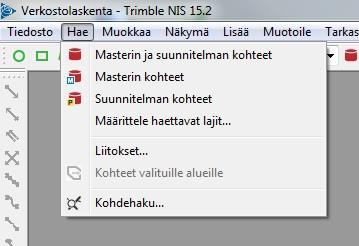 42 o Järjestelmä hakee tietokannoista sekä Masterin että suunnitelman kohteet karttanäkymässä olevalle alueelle.