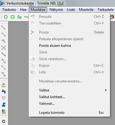 43 o Kumoaa edellisen tehdyn toimenpiteen. Toiminnon pikanäppäinyhdistelmä on Ctrl+Z. Poista o Poistaa valitut kohteet. Toiminnon pikanäppäin on Delete. Kopio o Kopioi valitut kohteet.