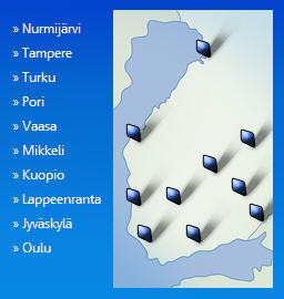 3 ympäri maata, pohjoisin sijaitsee Oulussa (kuva 1).