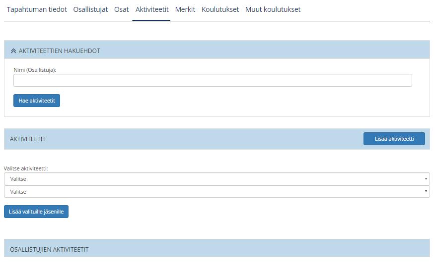 OHJELMA JA KOULUTUS Tapahtumaan on mahdollisuus liittää