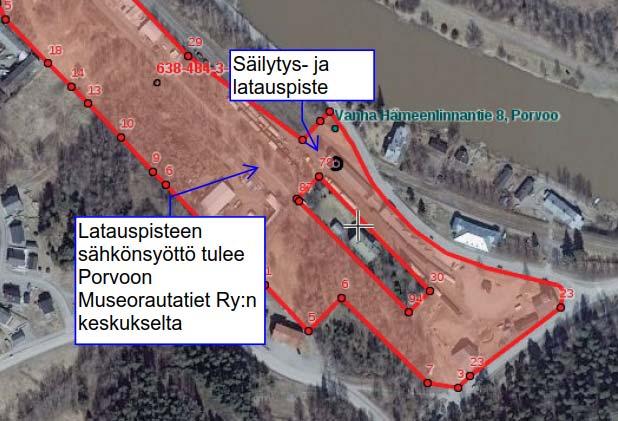 LIIKENNEVIRASTO OHJE LIITE 2 / 2 (4) 1 Säilytys- ja latauspiste Porvoon ratapihalla Veturilaitteen säilytys ja latauspiste Porvoon ratapihalla