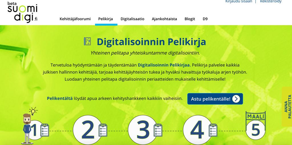 Digitalisoinnin pelikirja & Kehittäjän Pelikenttä