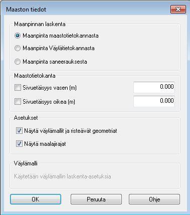 Pystygeometrian luonti Ennen aloitusta varmistetaan, että asetukset ovat oikein.
