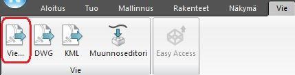 1 Liite 7. Tiedonsiirto Tiedonsiirtoon käytetään Novapoint BASEssa työkalua Vie.