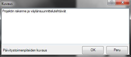 39 (77) 5. Valitaan Valmis jolloin aineiston jako käynnistyy. Sitä ennen annetaan päivitystoimenpiteelle kuvaus: HUOM!