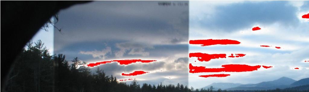 16 sainen vaakatasoinen raja, mikä saattaa haitata kuvan rajaamista tai kameran liikkeitä. Kuviossa 14. näemme puoliharmaasuotimen tehon tummentamaan taivasta. Kuvio 14.