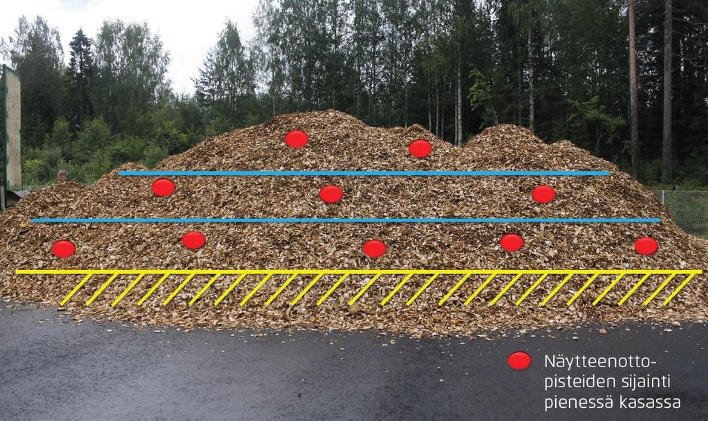 8 polttoainevirrasta on pyrittävä ottamaan näyte kuorman eri osista myös leveyssuunnassa. Lisäksi on vältettävä ottamasta näytettä aivan ensimmäisistä tai viimeisistä osista.