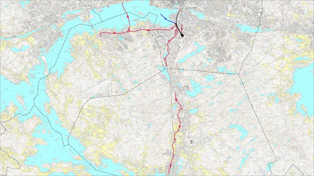 Rahola LINJAOSUUS A Viinikanlahti-Keskuspuhdistamo Purkuputki Pyhäjärveen Purkutunneli Pirkanmaan keskuspuhdistamon varapurku LINJAOSUUS B1 Härmälänoja - Leirintäkatu LINJAOSUUS B2 Rahola-Satamakadun