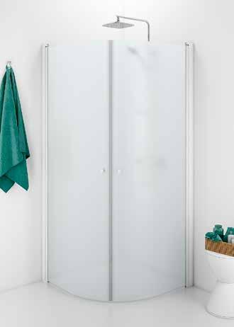 IDO SHOWERAMA 10-4 -SUIHKUNURKKA KAAREVA IDO Showerama 10-4 -suihkunurkan kauniisti kaareutuvat ovet kääntyvät sekä sisäänettä ulospäin ja säästävät näin ollen myös tilaa kylpyhuoneessa.