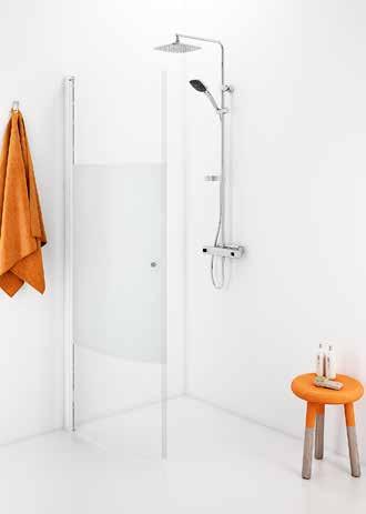 IDO SHOWERAMA 10-41 -SUIHKUSEINÄ KAAREVA Tyylikäs kaareva suihkuovi. Tämä todellinen tilansäästäjä aukeaa sekä sisään- että ulospäin, ja voidaan taittaa seinää vasten, kun suihku ei ole käytössä.