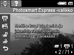 Luku 6 Online-kohteiden määrittäminen kamerassa Voit määrittää enintään 34 valitsemaasi kohdetta (esimerkiksi yksittäisiä sähköpostiosoitteita tai jakelulistoja) Photosmart Express -valikossa. 1.