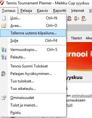 -TURNAUS Tallenna nimellä.