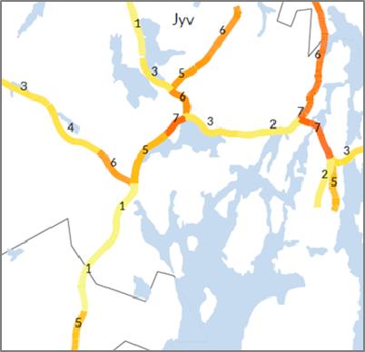 Liite 1 / 2 (14) Valtatien 4 jakson vt 9 mt 637 puutteina ovat heikohko liikenneturvallisuus, suurehko kuormitusaste sekä näistä johtuvat puutteet toimintavarmuudessa.