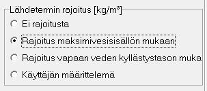 36 Kosteuslähde voi olla muuttuva kosteuslähde, joka lisätään myös erillisestä tiedosta, prosenttiosuus viistosateesta tai ilmanläpäisymalli IBD.