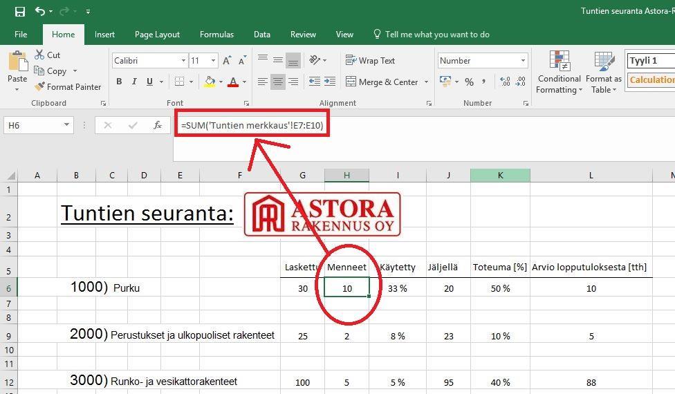 19 Kuva 7. Työtuntien seuranta (Kuvankaappaus Mikko Yrjänä 2017) Kuva 8.