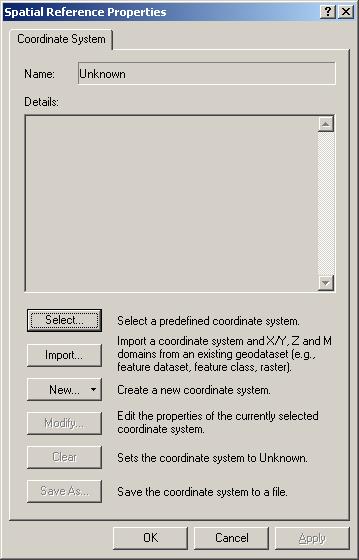 Valitaan projektio tiedostopolusta: Projected Coordinate Systems