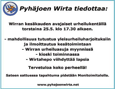 Pyhäjoen Kuulumiset 20.5.2017 sivu 5 Soikoon uusi virsi! OUTI KRANK Kirkoissamme on otettu käyttöön Virsikirjan lisävihko viime adventtina.