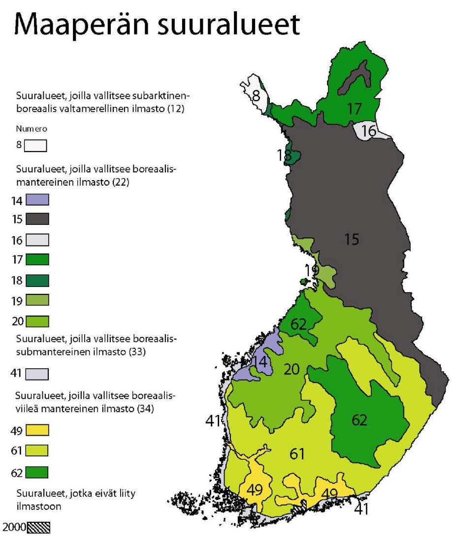 Suuralueita käytetään tietokannassa seuraavalla tavalla: Jokainen maatyyppi koodataan kymmenen merkin järjestelmällä tietokantaan. Esimerkiksi 49.SB.