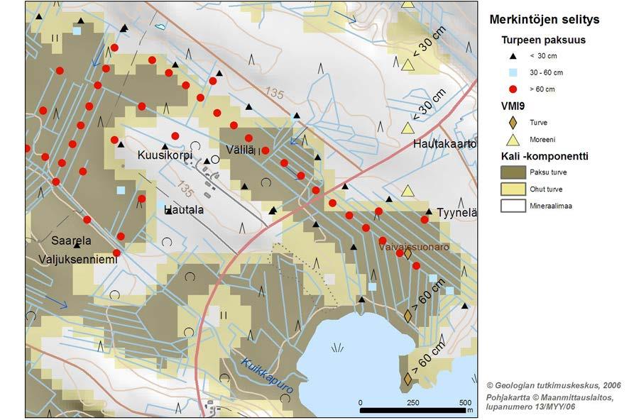 Kalium/Thorium (K/Th): Erottaa karkeat ja hienot maalajit toisistaan Thorium/Uraani (Th/U): Erottaa siltit savista Uraani/Kalium (U/K): Erottaa hiekat, siltit ja savet.