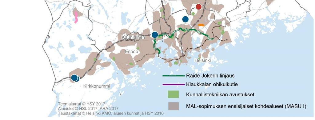 KUHA-toteutusohjelma ja kunnallistekniikan avustukset Pienillä kustannustehokkailla hankkeilla edistetään muun muassa kävelyn, pyöräilyn, joukkoliikenteen sekä liityntäpysäköinnin edellytyksiä seudun