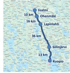 Siilinjärven jälkeen liikennemäärä on 7 000 8 000 ajoneuvoa vuorokaudessa.