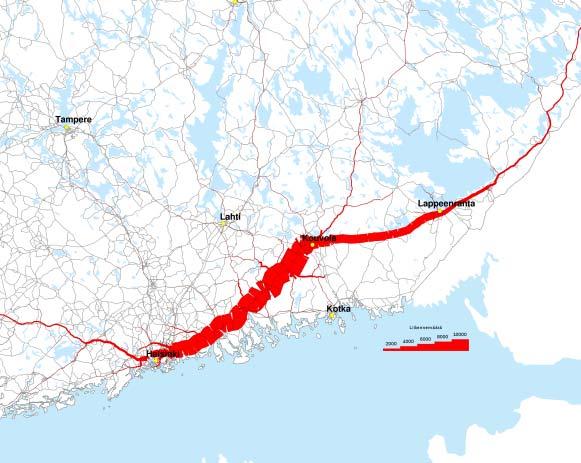 Liite 3 / 27 (56) Vt 6 Koskenkylä Kouvola Yhteysvälin strategiakortti 4/2017 TIEN ROOLI Valtatie 6 on toinen Kaakkois-Suomen ja Venäjälle suuntautuvan liikenteen pääyhteyksistä ja osa TEN-T-verkkoa.