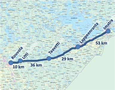 Muualla yhteysvälillä liikennemäärät ovat 7 000 14 000 autoa vuorokaudessa. Paikallista liikennettä on merkittävästi sekä Kouvolassa että Lappeenrannan ja Imatran seudulla.