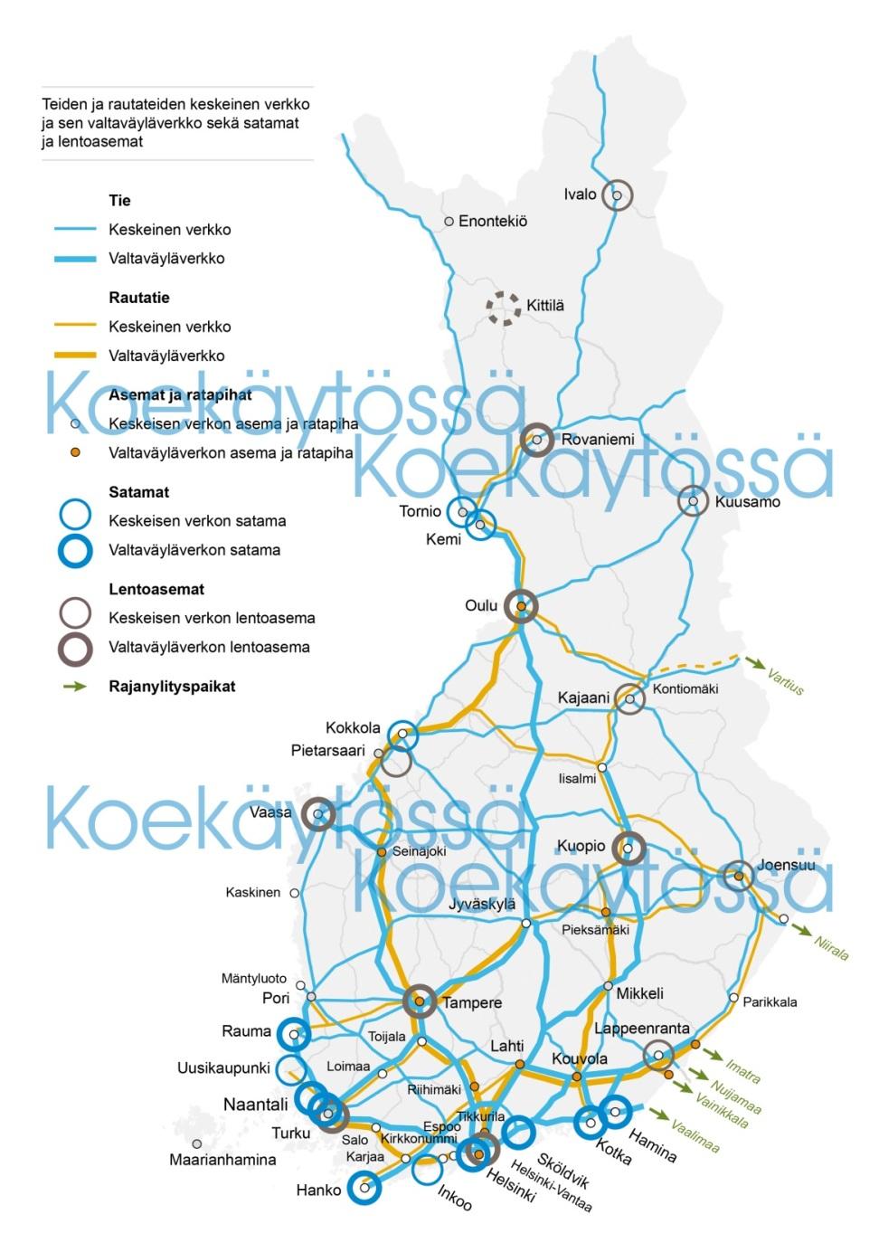 Liite 1 / 1 (2) Palvelutaso- ja liikenneverkko -työn ehdotukset