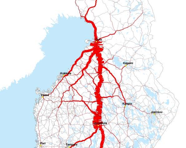 Liite 3 / 17 (56) Vt 4 Jyväskylä Oulu Yhteysvälin strategiakortti 4/2017 TIEN ROOLI Vt 4 Jyväskylä-Oulu on pitkä osa (337 km) valtakunnallisesti tärkeintä henkilö- ja tavaraliikenteen