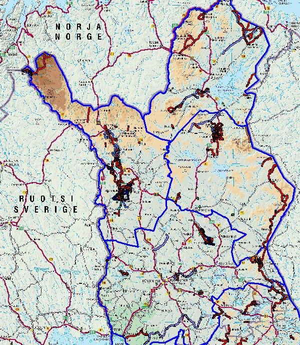 Luontopalvelut Lappi Retkeilyreittejä yhteensä 3600 km, joista