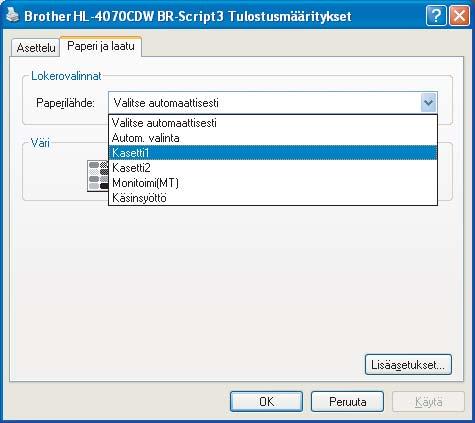 Tulostusmenetelmät BR-Script-kirjoitinohjain (Windows ) (vain HL-4050CDN /