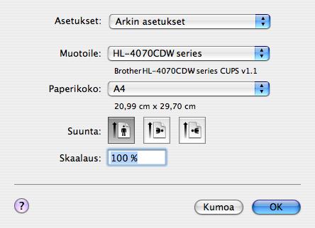 Ohjain ja ohjelmat Kirjoitinohjaimen toiminnot (Macintosh ) 3 Tämä kirjoitin tukee