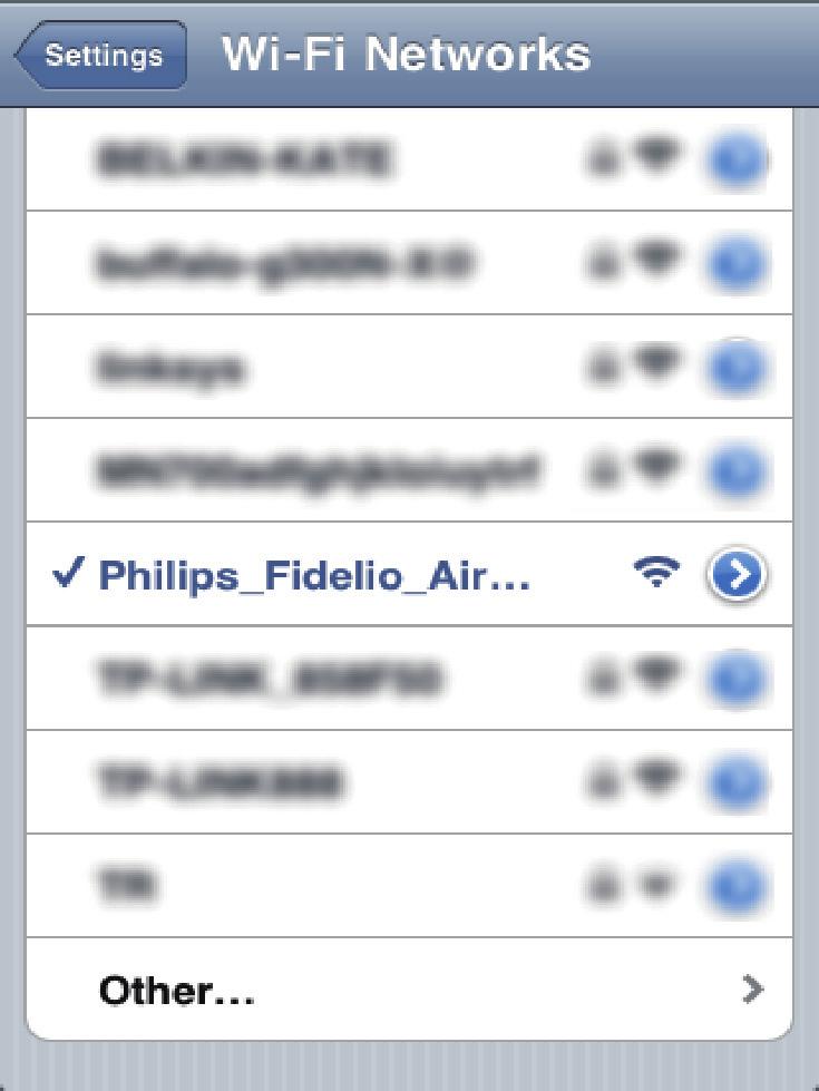 Jos tällä tavalla on luotu useita uusia Wi-Fi-verkkoja, ne voivat häiritä toisiaan. 2 Valitse käytettävissä olevien verkkojen luettelosta Philips_Install XXXXXX.