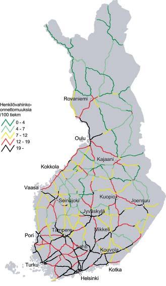 Liikenneonnettomuudet yleisillä teillä 2003 69 KARTAT