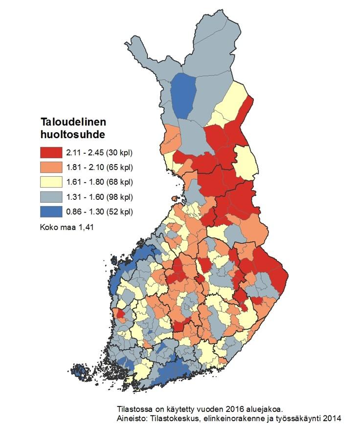 Huoltosuhteet, osaaminen, muuttoliike ja elinvoima Kartta 11.