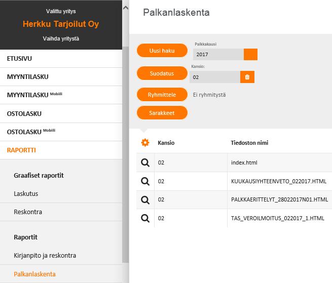 NetTikon RAPORTTI Tikon-palkanlaskennan raporttien