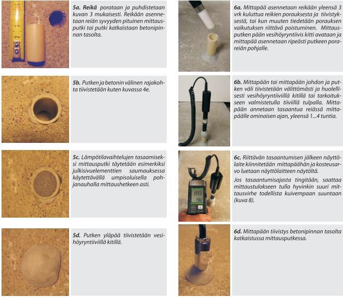 12 Kuva 2. Porareikämittaus (RT 14-10984.) Näytepalamittaus voidaan tehdä, jos mittaustuloksia ei tarvita syvältä betonista. Mittaustulos saadaan nopeammin kuin porareikämittauksesta.