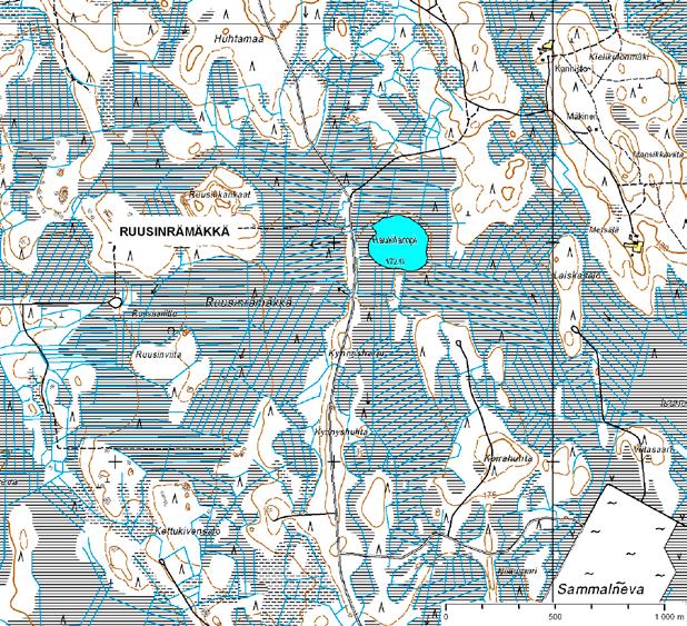 PARKANO, Ruusinrämäkkä EO-14/36 GTK:n tutkimustiedot: * Suon kokonaispinta-ala, 71 * Suon tuotantopinta-ala, 33 * Kokonaisturvemäärä, syvyysalue >