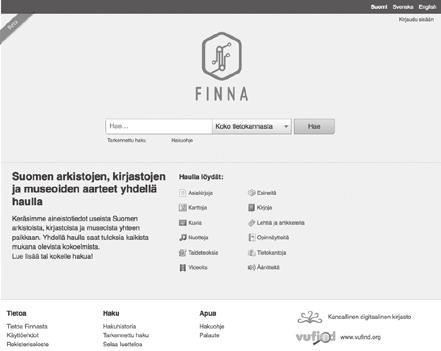 FINNA avautui kansallisen digitaalisen kirjaston asiakasliittymä julkiseen testikäyttöön Kansallisen digitaalisen kirjaston (KDK) asiakasliittymä Finna avattiin testikäyttöön 17.12.2012.