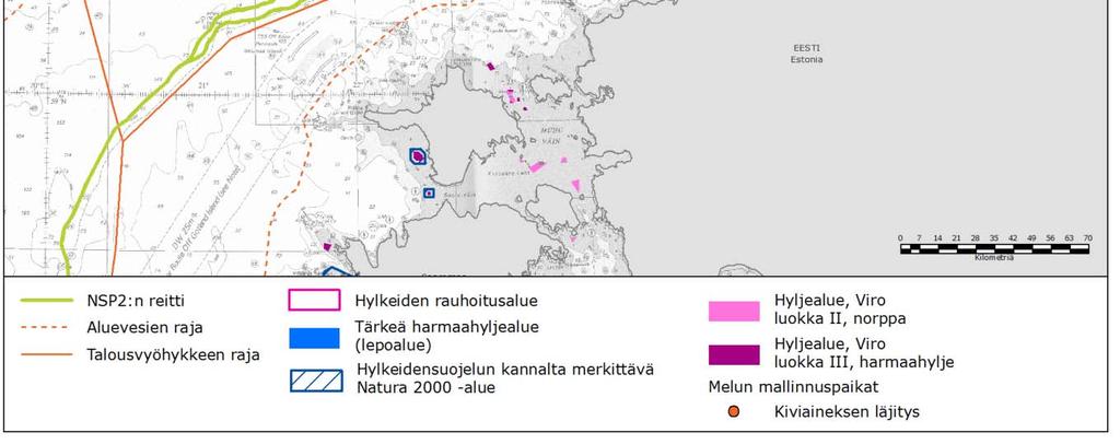 Suomenlahdella. RP2 Finland Suuria kiviainespenkereitä putkien yhdistämistä varten noin kilometrikohdassa KP 300. 3.1.