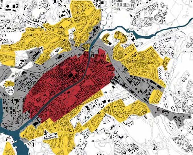 UF KAUPUNKIKUDOKSET Kaupunki 2 km Turku Keskustan vyöhykkeitä