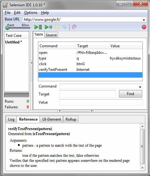 37 Internet Explorel selaimen pois jääminen. Tämä vaatisi Selenium Grid toteutuksen, missä vähintään yhdelle Selenium-testikoneista on asennettu Windows-käyttöjärjestelmä.