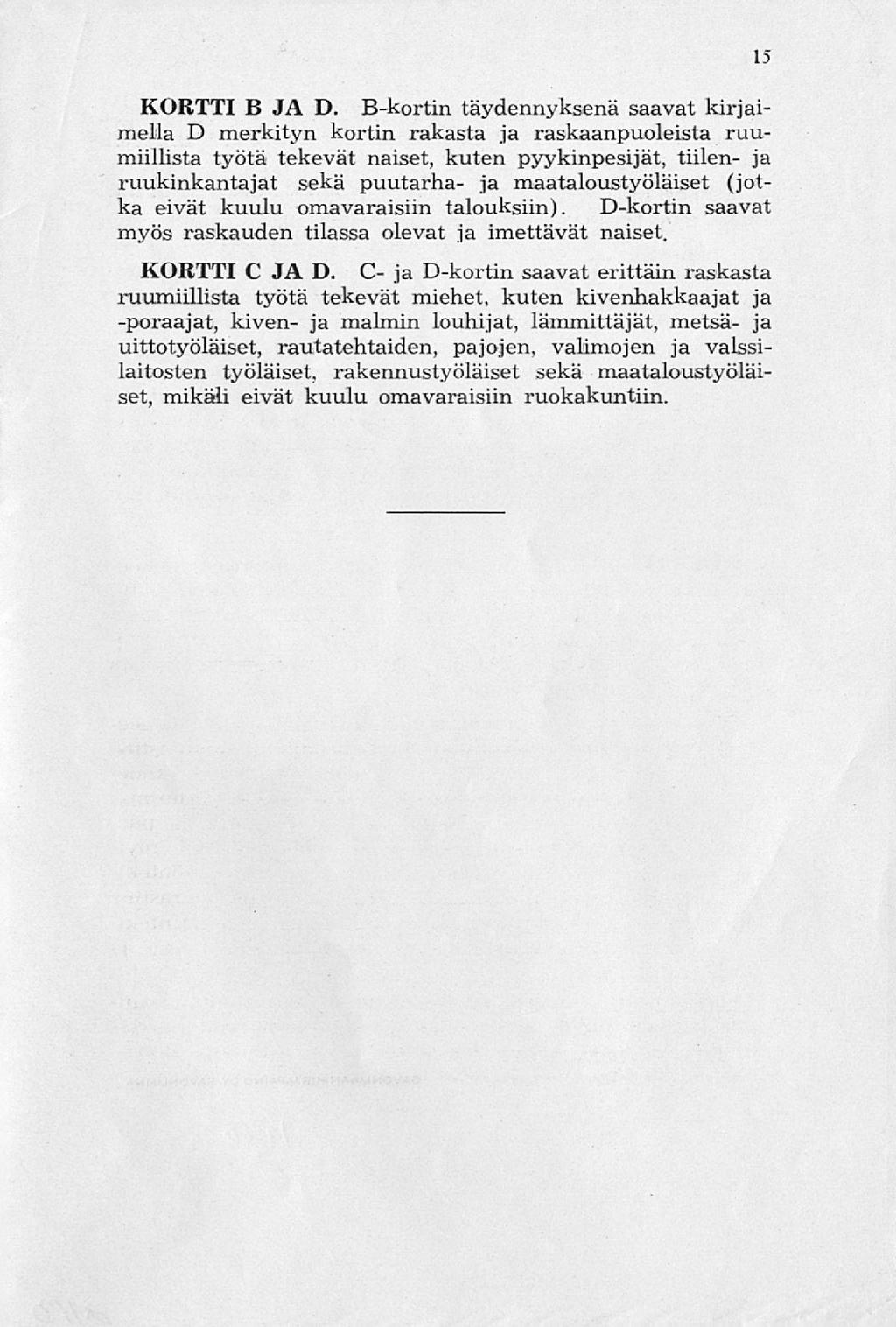 KORTTI B JA D.