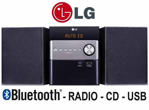 CM1560 MICRO-HIFISARJA Kuuntele lempimusiikkiasi mobiililaitteelta LG-äänentoistojärjestelmän langattoman Bluetooth-suoratoiston ansiosta.