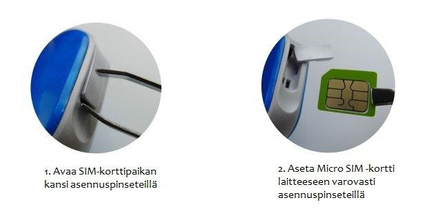 Luku 2. Ennen käyttöä 2.1 SIM-kortin asentaminen easyfind PRO Mini GPS Trackeriin Muista poista SIM -kortista PIN -koodi kysely pois. 2.2 Verkkoyhteyden muodostaminen Joissakin maissa tarvitsee SIM-kortin asetukset muuttaa ennen verkkoyhteyden muodostamista.