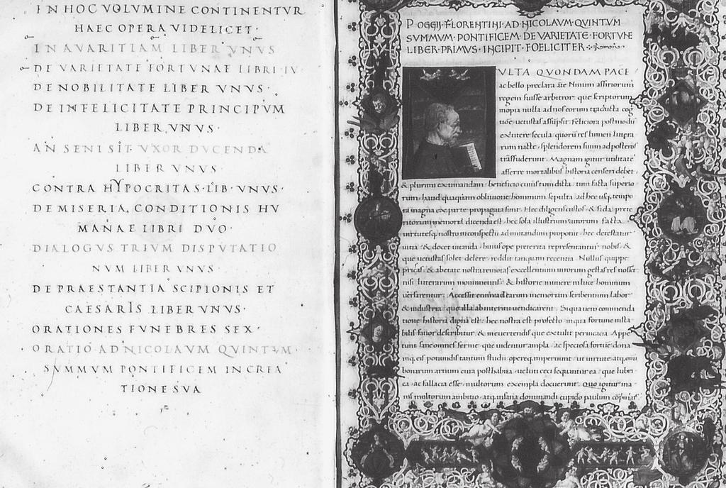 Täysin kehittynyttä antiqua-kirjoitusta noin vuodelta 1460 (kirjuri Niccoló de Ricci Spinosus,